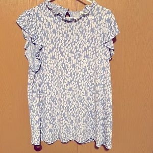 Flowy light blue pattern top